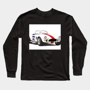 Vintage racing car, white with red stripe No.22 Long Sleeve T-Shirt